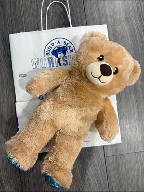 Build-A-Bear Tan Plush Teddy Bear with Embroidered Face